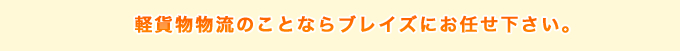 軽貨物物流のことならブレイズにお任せ下さい。